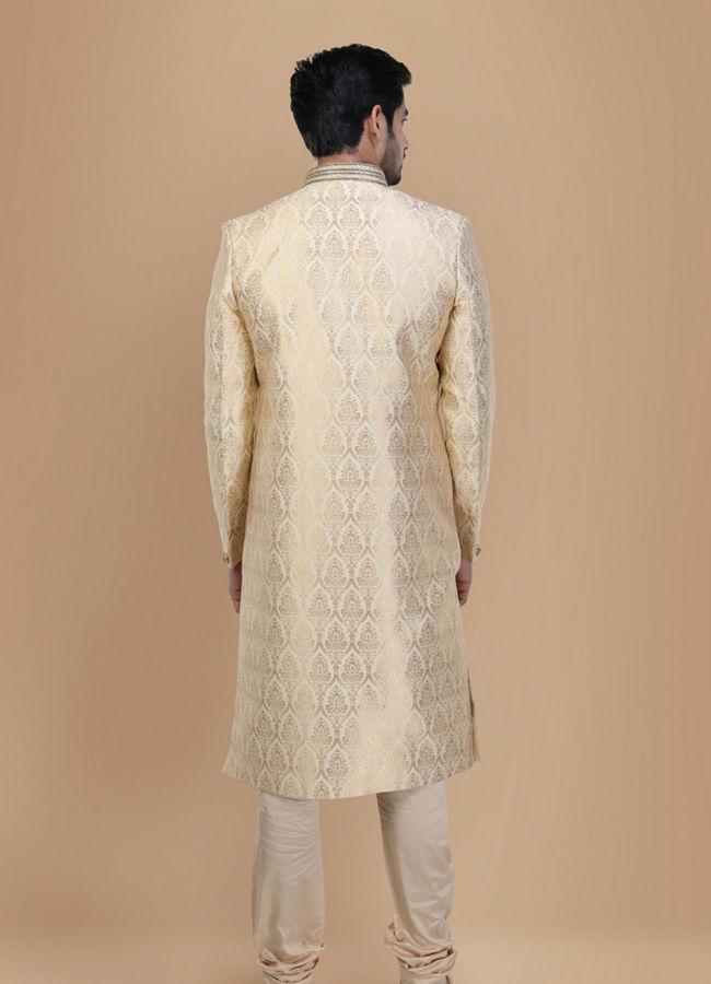 Classic Light Colored Traditional Sherwani image number 4